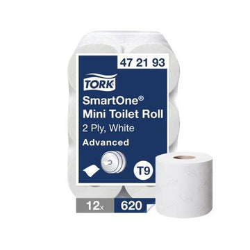 Tork T9 Mini SmartOne Toilet Rolls – Pack of 12 | Commercial Toilet Tissue