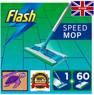 Flash Speedmop Starter Kit with 60 Wet Cloths | Complete Hard Floor Cleaning Kit