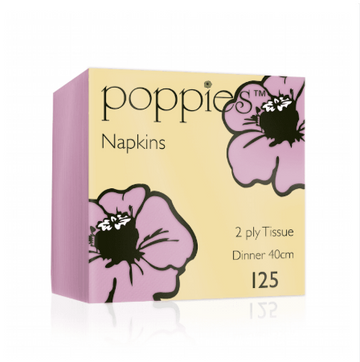 oppies Pink Napkins 40cm 2 Ply – Pack of 2000 | Disposable Catering & Table Napkins