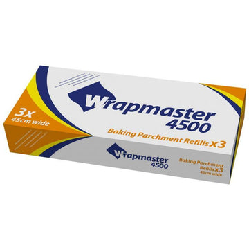 Wrapmaster Baking Parchment 45cm x 50m – Pack of 3 Rolls | Catering Parchment Paper
