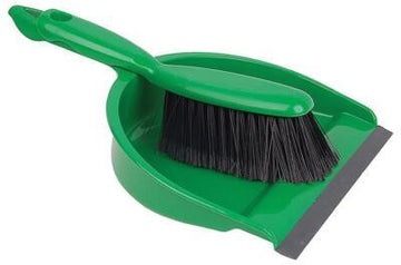 Green Dustpan & Brush Set | Colour Coded Commercial Cleaning Set