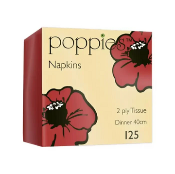 Poppies Red Napkins 40cm 2 Ply – Pack of 2000 | Disposable Catering & Table Napkins